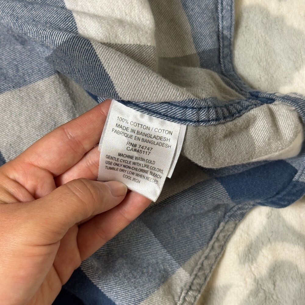 Red‎ Head Brand Co Men's XL Blue Grey Buffalo Plaid Flannel Shirt Cotton - Picture 8 of 10